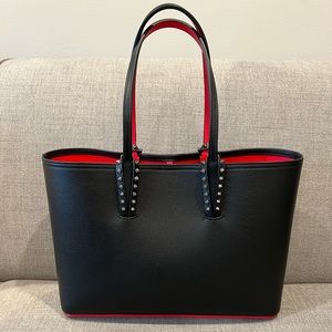 Christian Louboutin Cabata hand bag, purse, Tote Red Bottoms, Black color